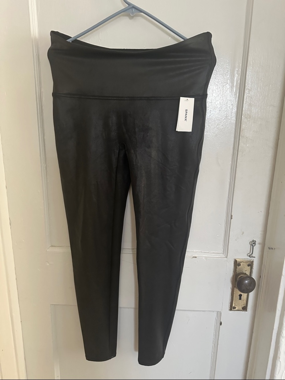 SPANX Black Faux-Leather High-Waist Leggings